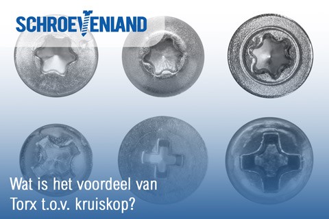 Wat is het voordeel van torx t.o.v. kruiskop?