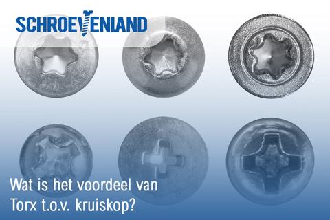 Wat is het voordeel van torx t.o.v. kruiskop?