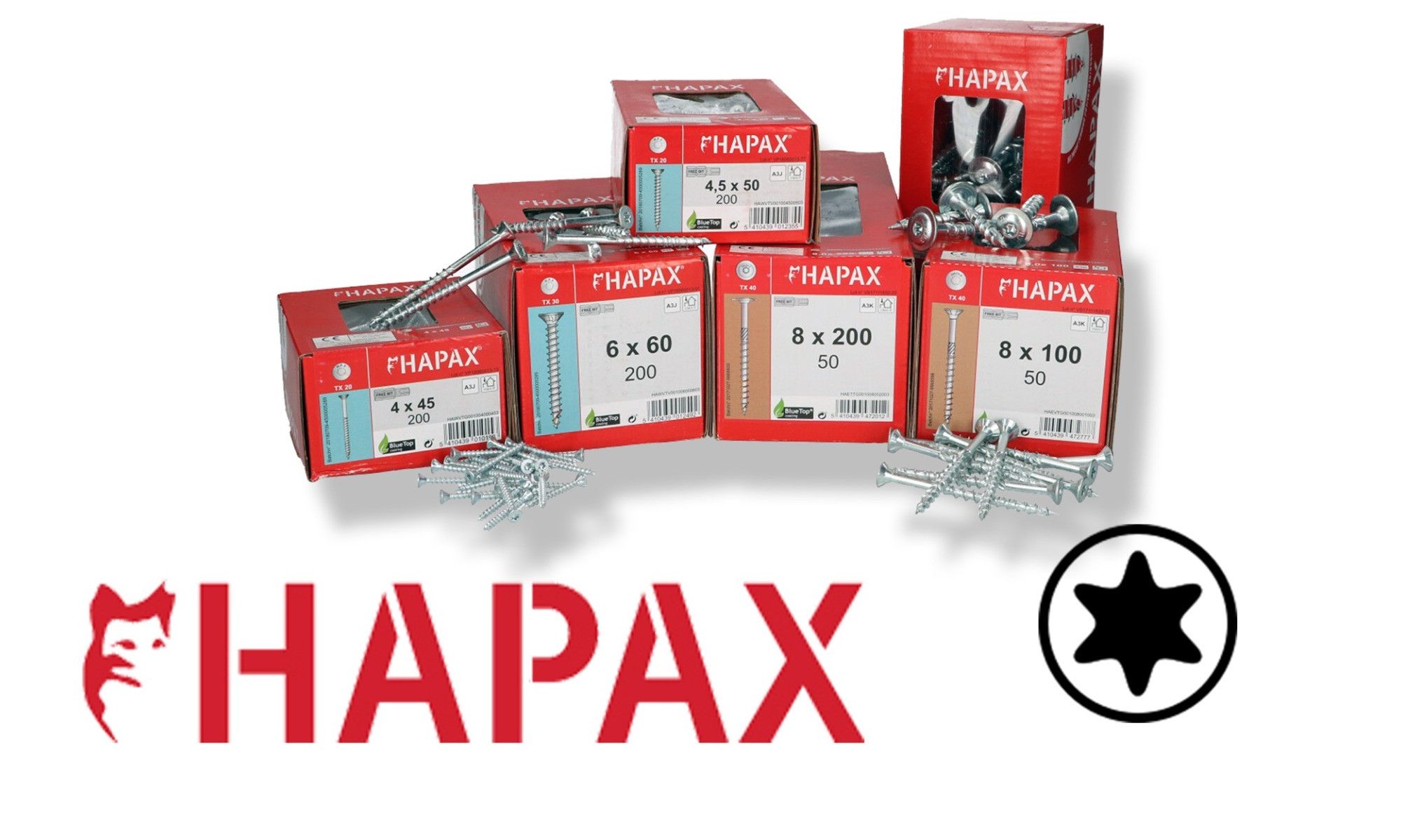 Hapax Constructieschroef 6x180