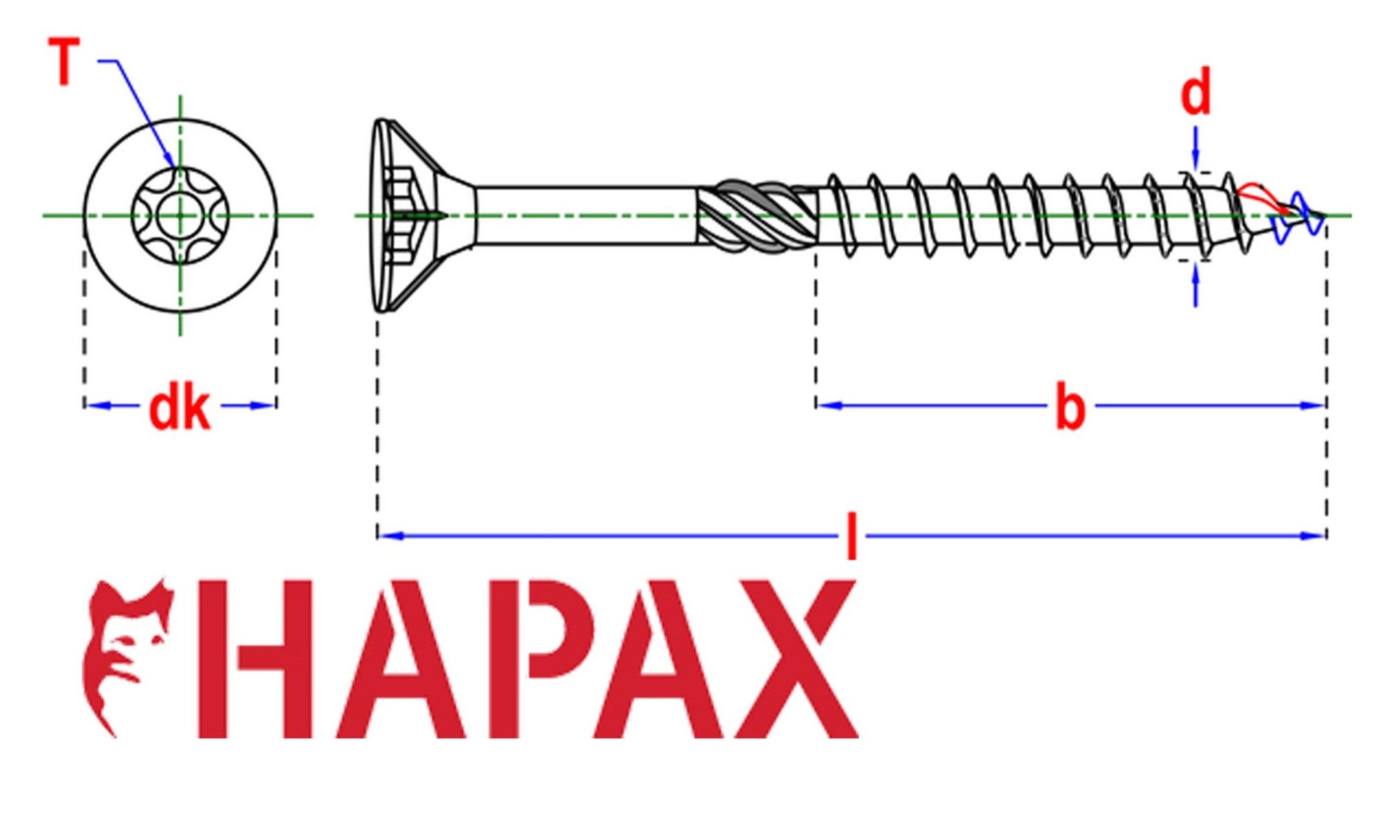 Hapax Constructieschroef 5x60